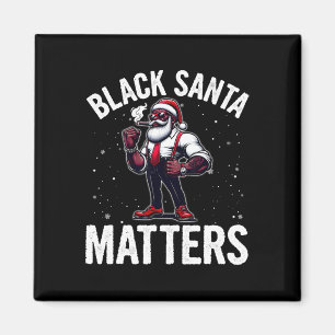 African American Santa Claus Christmas Pajama Men Magnet