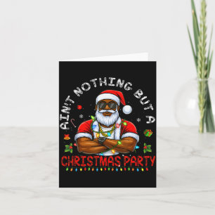 African American Santa Claus Christmas Pajama Menw Card