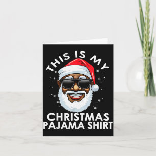 African American Santa Claus Christmas Pajama Shir Card