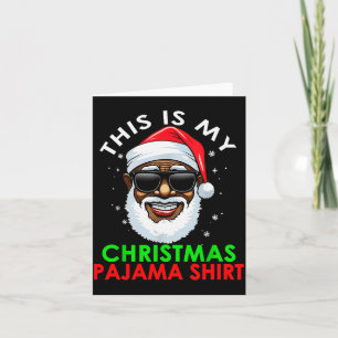 African American Santa Claus Christmas Pajama Shir Card