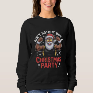 African American Santa Claus Christmas Pajama Sweatshirt