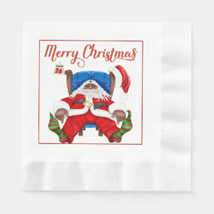 African American Santa Claus Christmas Paper Napki Napkin
