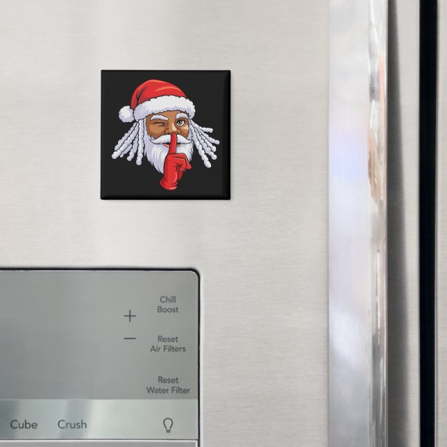 African American Santa Claus Christmas Party Decor Magnet (In Situ (Fridge))