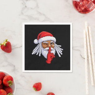 African American Santa Claus Christmas Party Decor Napkin