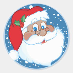 African American Santa Claus Christmas Sticker