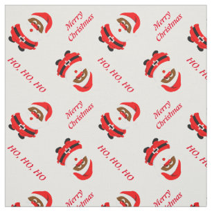 African-American Santa Claus custom Christmas Fabric