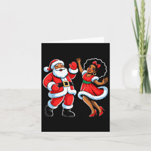 African American Santa Claus Dancing Funny Christm Card