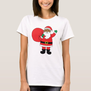 African American Santa Claus Family Christmas T-Shirt