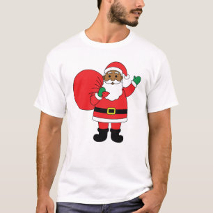African American Santa Claus Family Christmas T-Shirt
