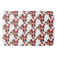 African American Santa Claus Holiday Bath Mat 