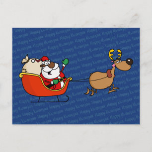 African American Santa Claus Kwanzaa Celebration Postcard