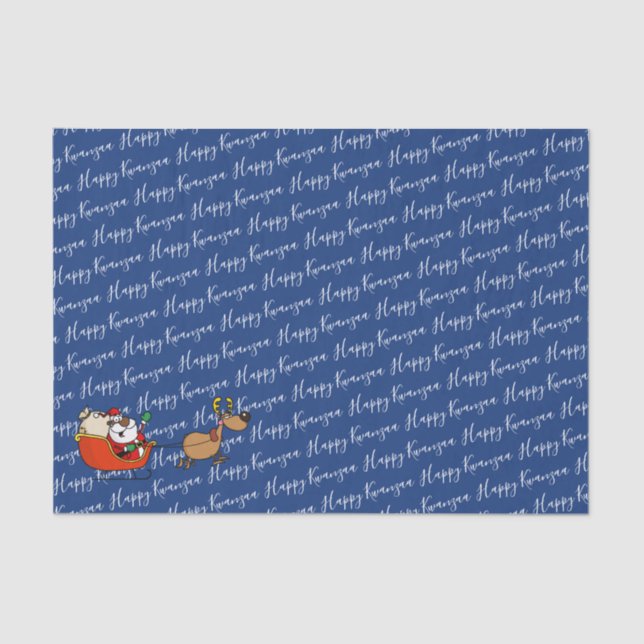 African American Santa Claus Kwanzaa Celebration Tissue Paper (Front)