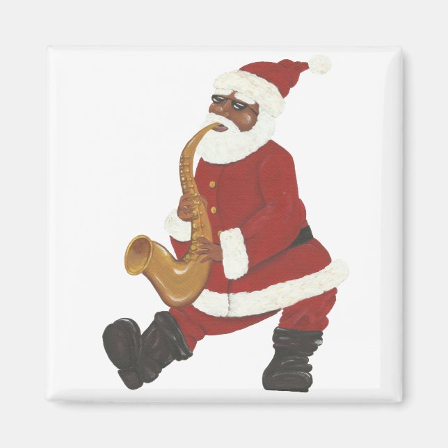 African American Santa Claus Magnet (Front)