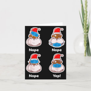 African American Santa Claus Matching Christmas Pa Card