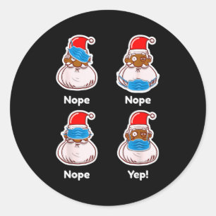 African American Santa Claus Matching Christmas Pa Classic Round Sticker
