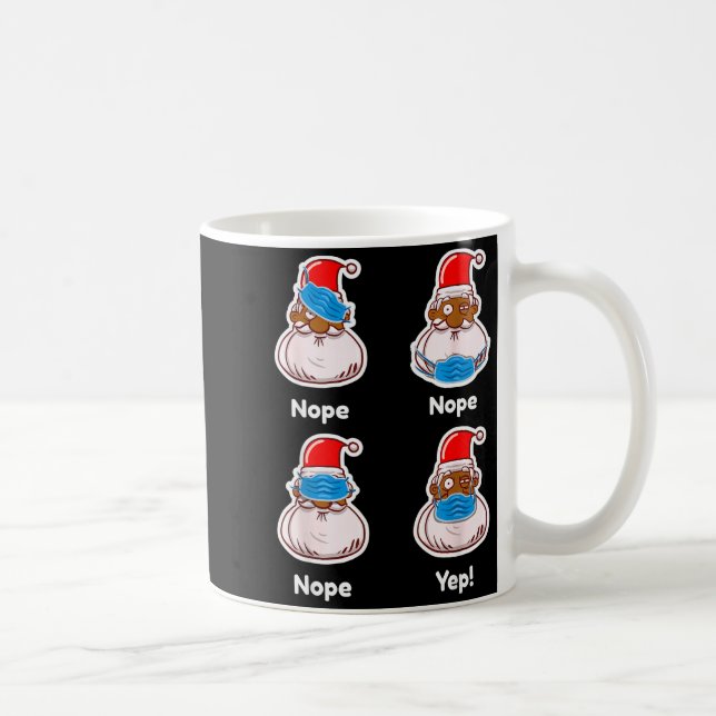 African American Santa Claus Matching Christmas Pa Coffee Mug (Right)
