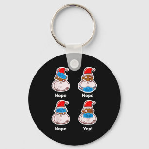 African American Santa Claus Matching Christmas Pa Key Ring