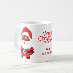 African-American Santa Claus Merry Christmas  Coffee Mug