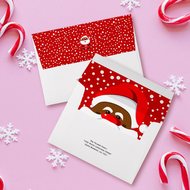 African-American Santa Claus red Christmas Envelope (Creator Uploaded)