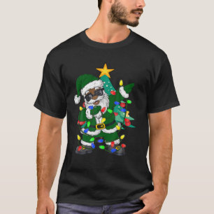African American Santa Claus Ugly Christmas 2021 T-Shirt
