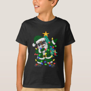 African American Santa claus Ugly Christmas Pajama T-Shirt