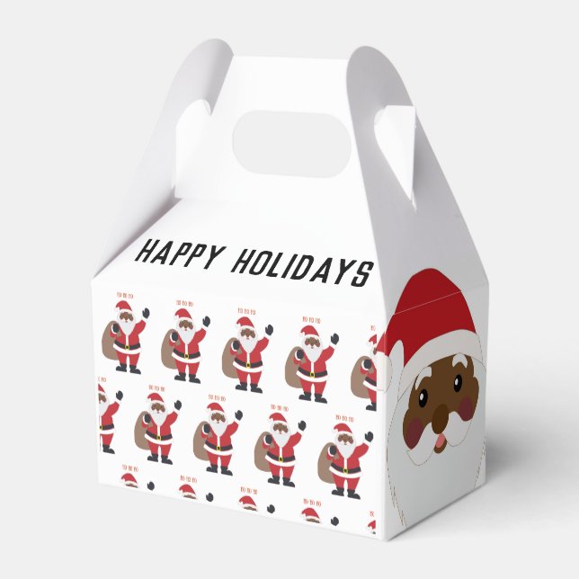African American Santa Favour Box (Back Side)