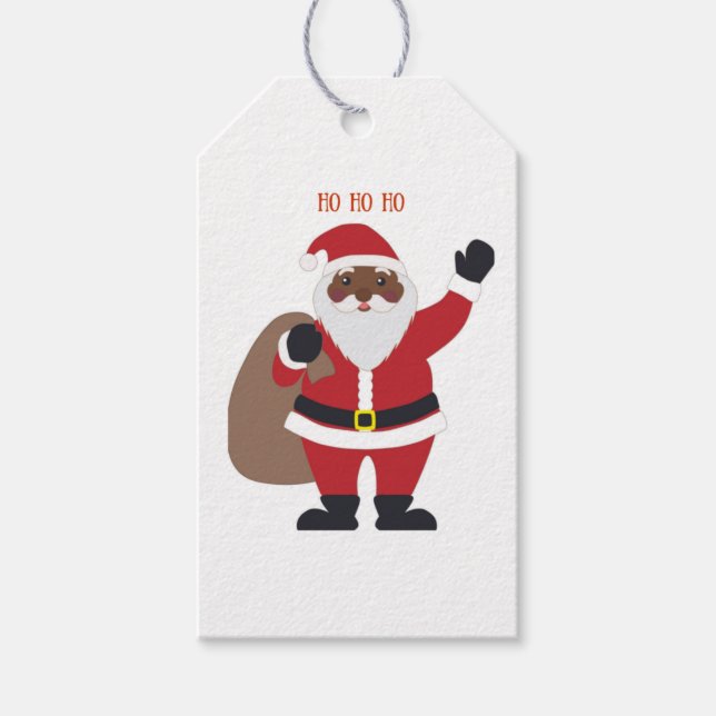 African American Santa  Gift Tags (Front)