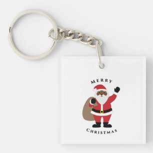 African American Santa Keychain