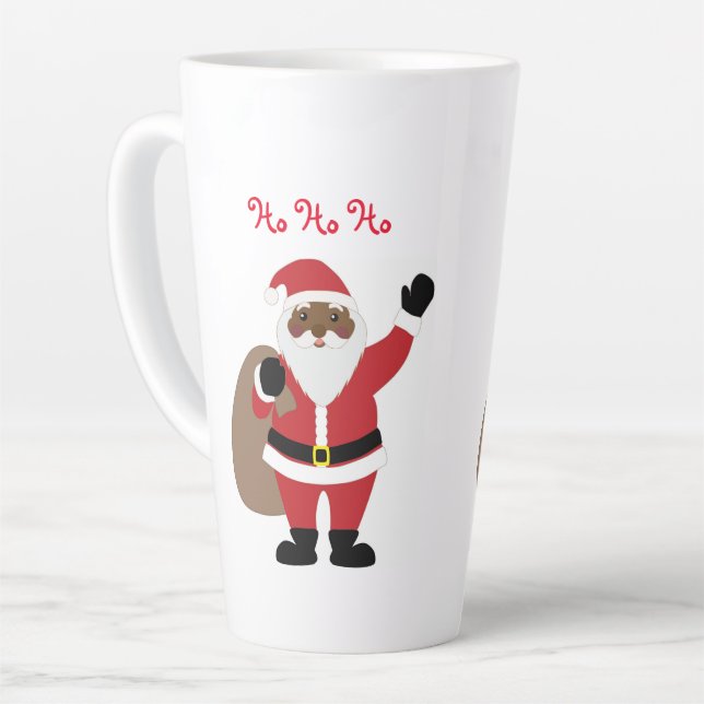African American Santa  Latte Mug (Left Angle)