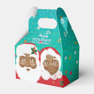 African American Santa & Mrs Claus Christmas Favour Box