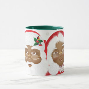 African American Santa & Mrs Claus Christmas Mug