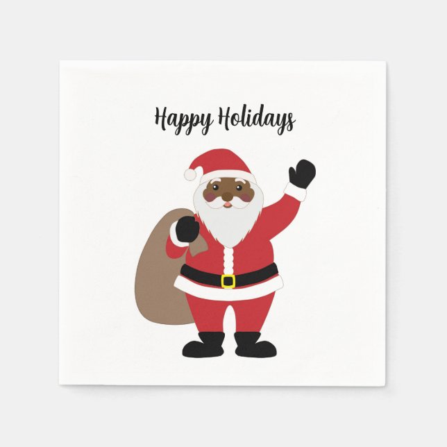  African American Santa  Napkin (Front)