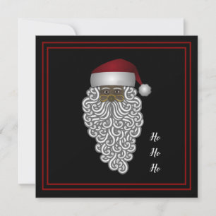 African American Santa Personal Christmas Message Holiday Card