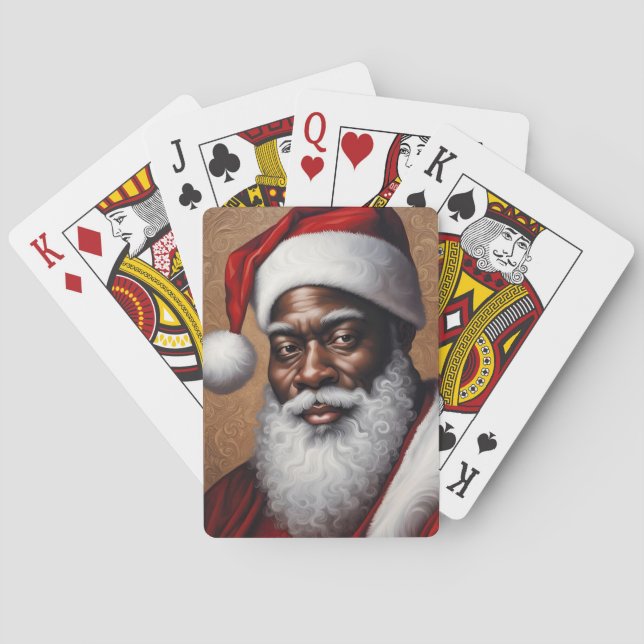 African American Santa Playing Cards (Back)