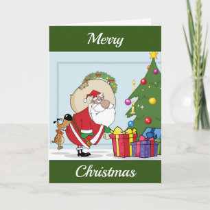 AFRICAN AMERICAN SANTA WISHES HOLIDAY CARD