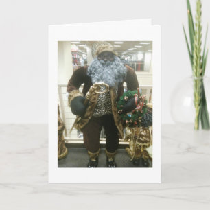AFRICAN AMERICAN SANTA WISHES HOLIDAY CARD