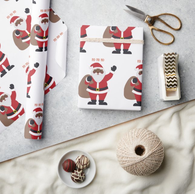 African American Santa  Wrapping Paper (Crafts)