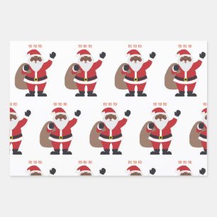 African American Santa Wrapping Paper Sheet