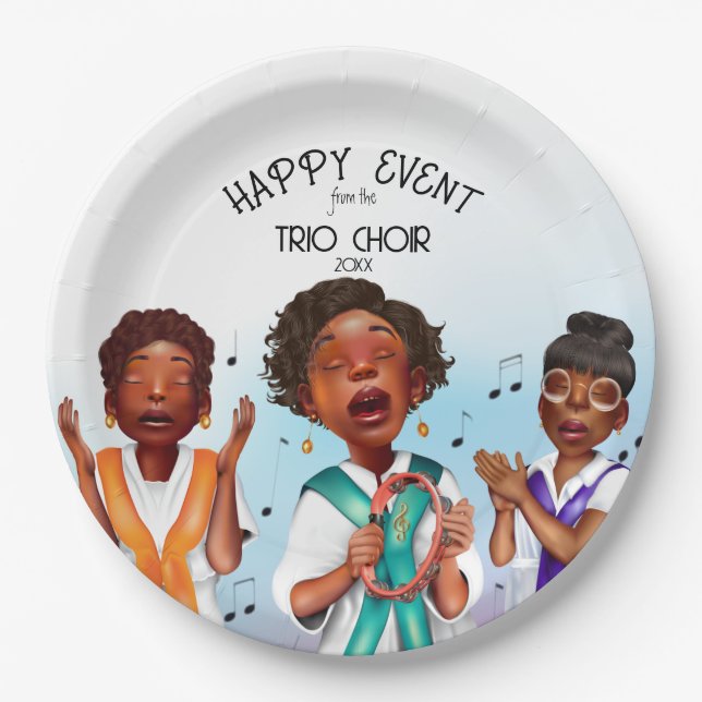 African American Singers Paper Plate (Front)