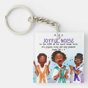 African American Singers Scripture Key Ring