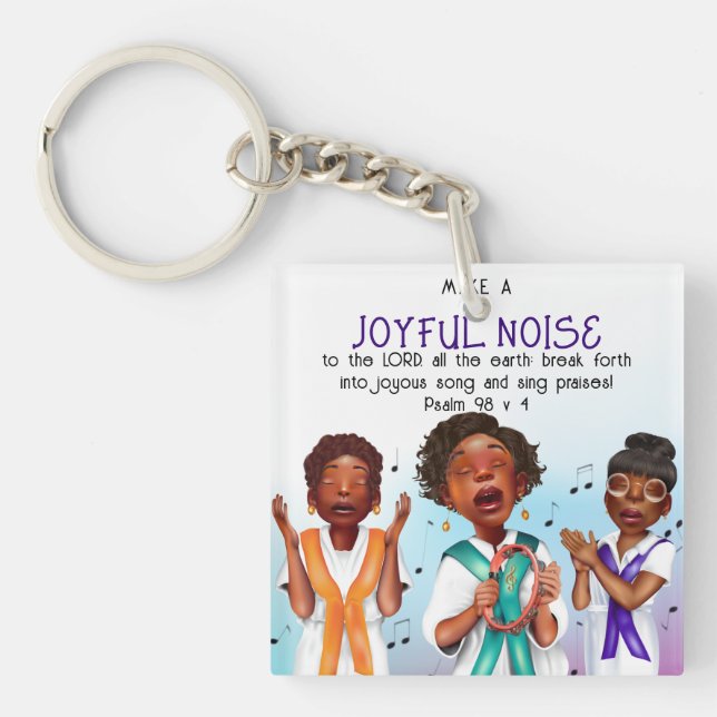 African American Singers Scripture Key Ring (Front)