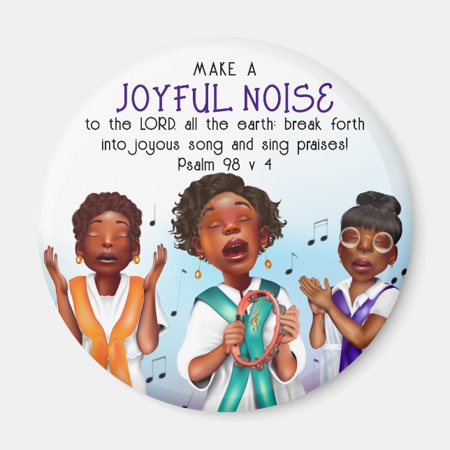 African American Singers Scripture Magnet (Front)