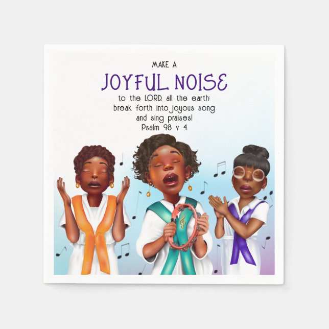 African American Singers Scripture Napkin (Front)