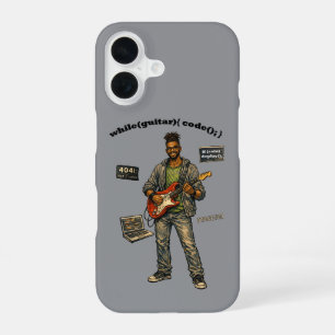 African American Software Engineer Guitar Player iPhone 16 Case