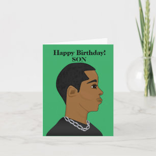 African American Son Birthday Card