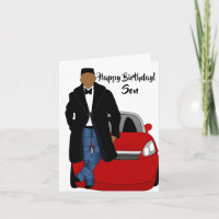 African American Son Black Coat Birthday