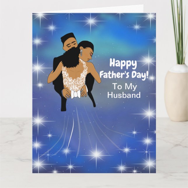 African American Starry Skies Husband Father's Day Card (Front)