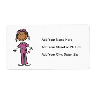 African American Stick Figure Nurse