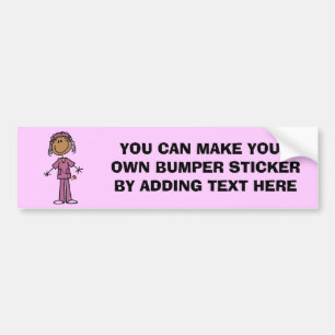 African American Stick Figure Nurse Bumper Sticker