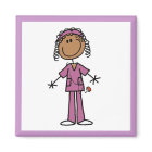 African American Stick Figure Nurse